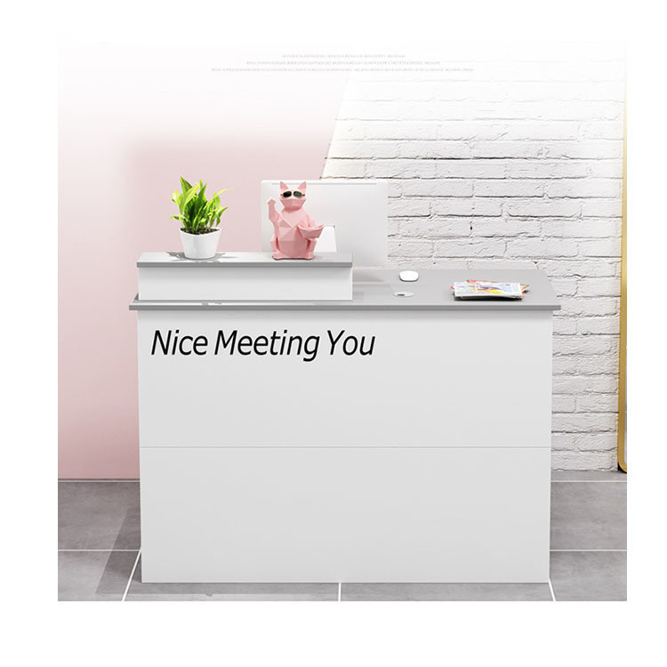 Retailer Shops Reception Counter with Wooden Checkout Store Counters and Front Simle Desk