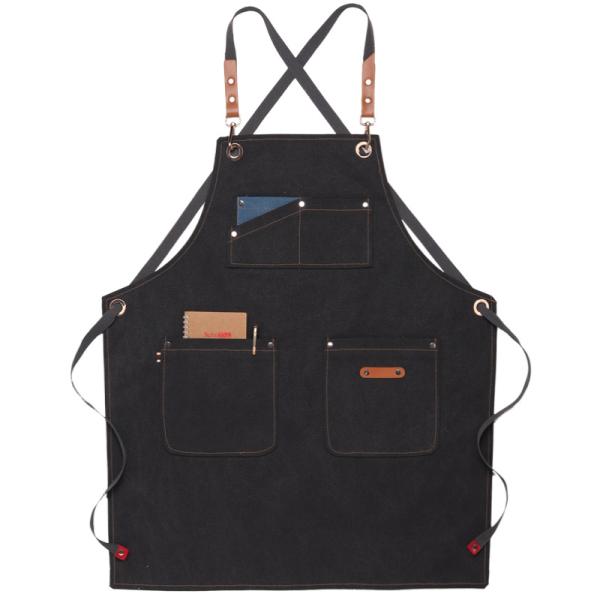Kitchen Cotton Canvas Aprons With Pocket for Custom Logo Printed Home Restaurant Bar