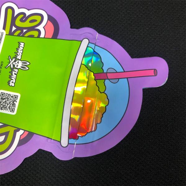 Голографический эффект Mylar Weed упаковка специальная форма пищевой класса мешок