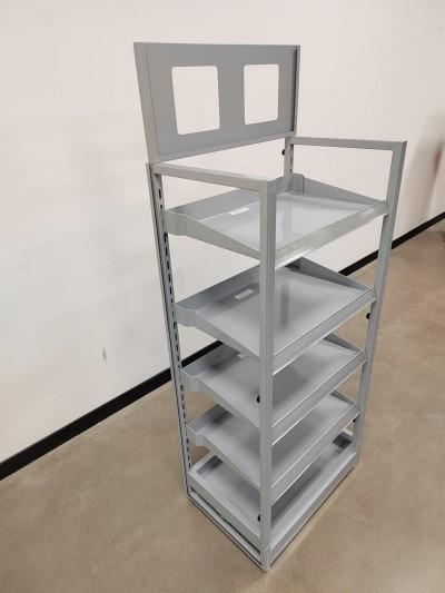 At-0260 Custom Display Rack Metal Five Tier Display Fixture Store Usage Rack Supermarket, Home Kitchen, Silver