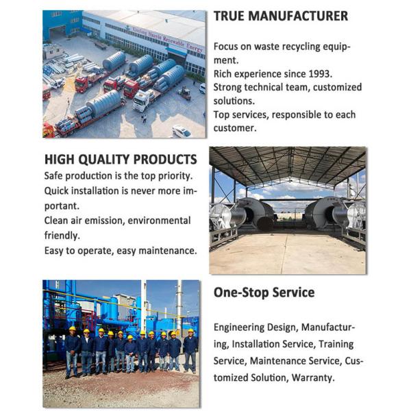 10 Tons Used Tyre Rubber Plastic Pyrolysis Plant To Fuel Oil Fast Intallation