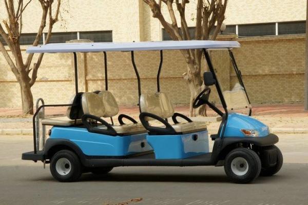 Electric 6 Seater Club Car Golf Buggy Sky Blue Color With Maintenance Free Battery