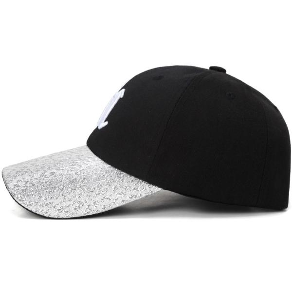 baseball caps and hats men 100% polyester piping running hat custom outdoor sports caps  color:white&black  size:adjust