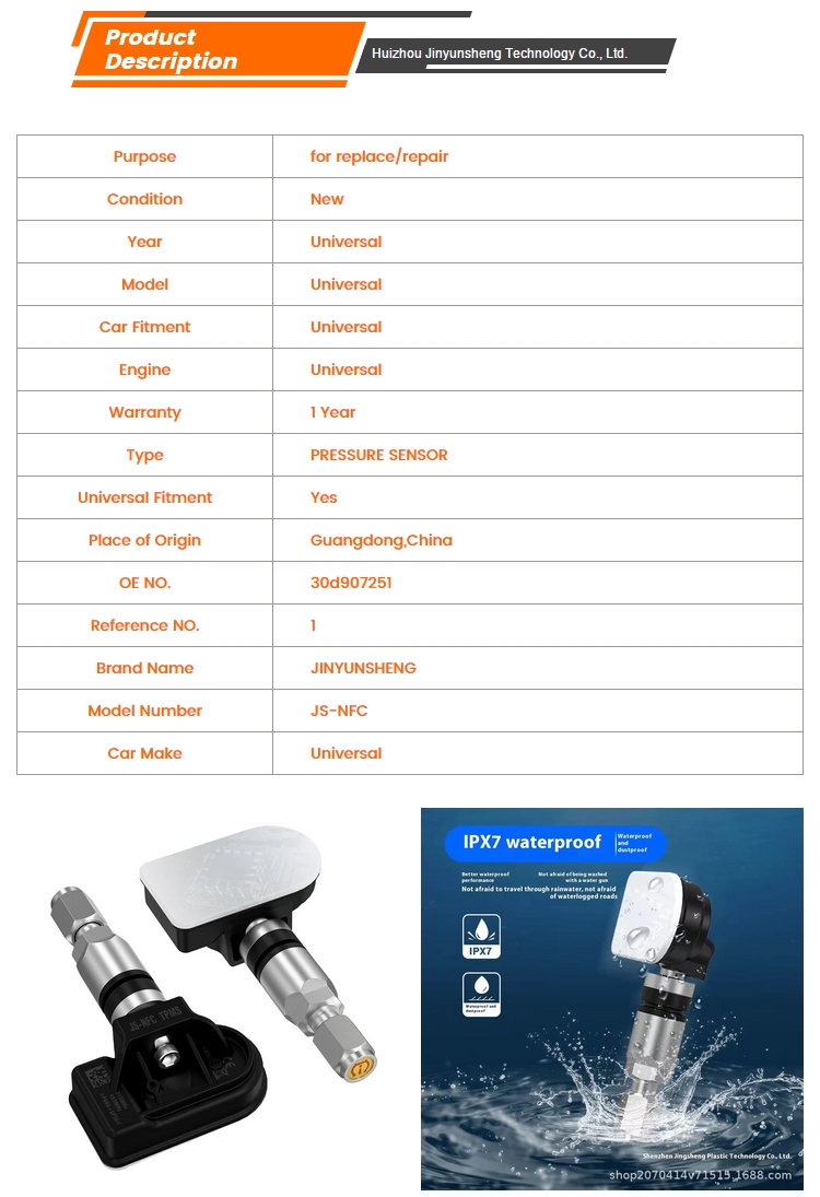 JINYUNSHENG JS-NFC Universal 2-in-1 Dual-Band Built-In Tire Pressure Sensor Programmable NFC New Condition with 1 Year Warranty