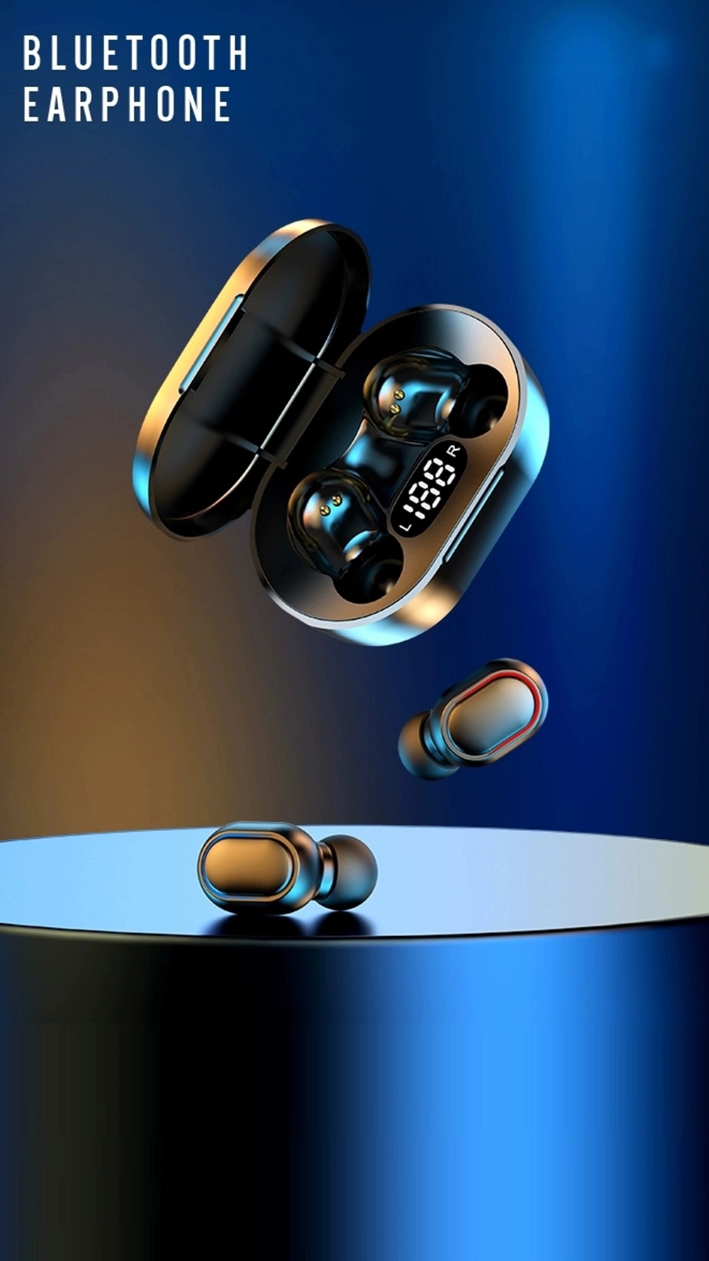 Наушник Earbuds Auriculares цифрового дисплея Bluetooths беспроводного Earbuds наушника Ture водоустойчивый