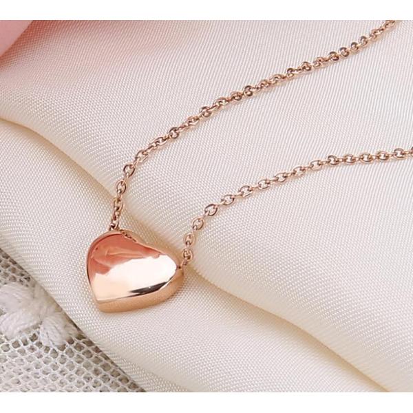 Stainless Steel Necklace Pink Gold 18K Rose Golden Fashion Necklace