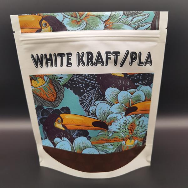 155um Compostable Food Packaging Bags Digital Printed Custom Kraft Pouches