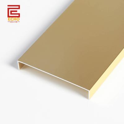 Matte Gold Listello Tile Border Trim Aluminum Metal Tile Trim For Kitchen