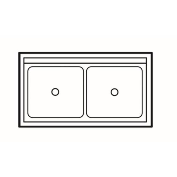 Adjustable Bullet Feet Anti Corrosion 300mm Commercial Double Sink