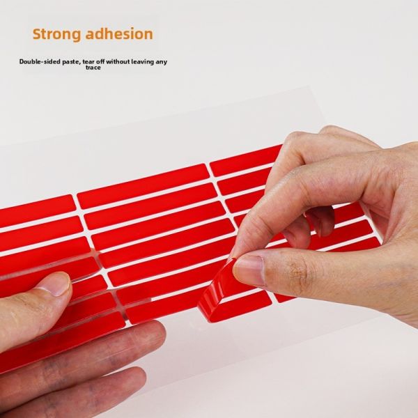 High Viscosity Red Crystal Nail Tape Cut-Free Adhesive Sticker with Double Sided Acrylic Wearable Manicure Display Tape