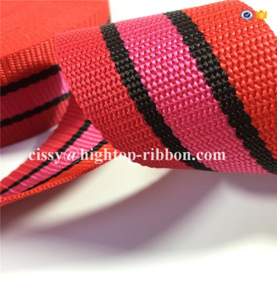 PP woven webbing for bags,woven colored pp webbing for shoulder bag,hight quality,refelective,stock webbing