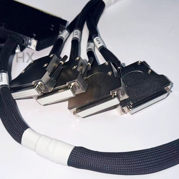 Industrial Multi-Channel Harness with Rectangular Connectors, Split Cable with SCSI Rectangular Plugs for Servo Equipment.