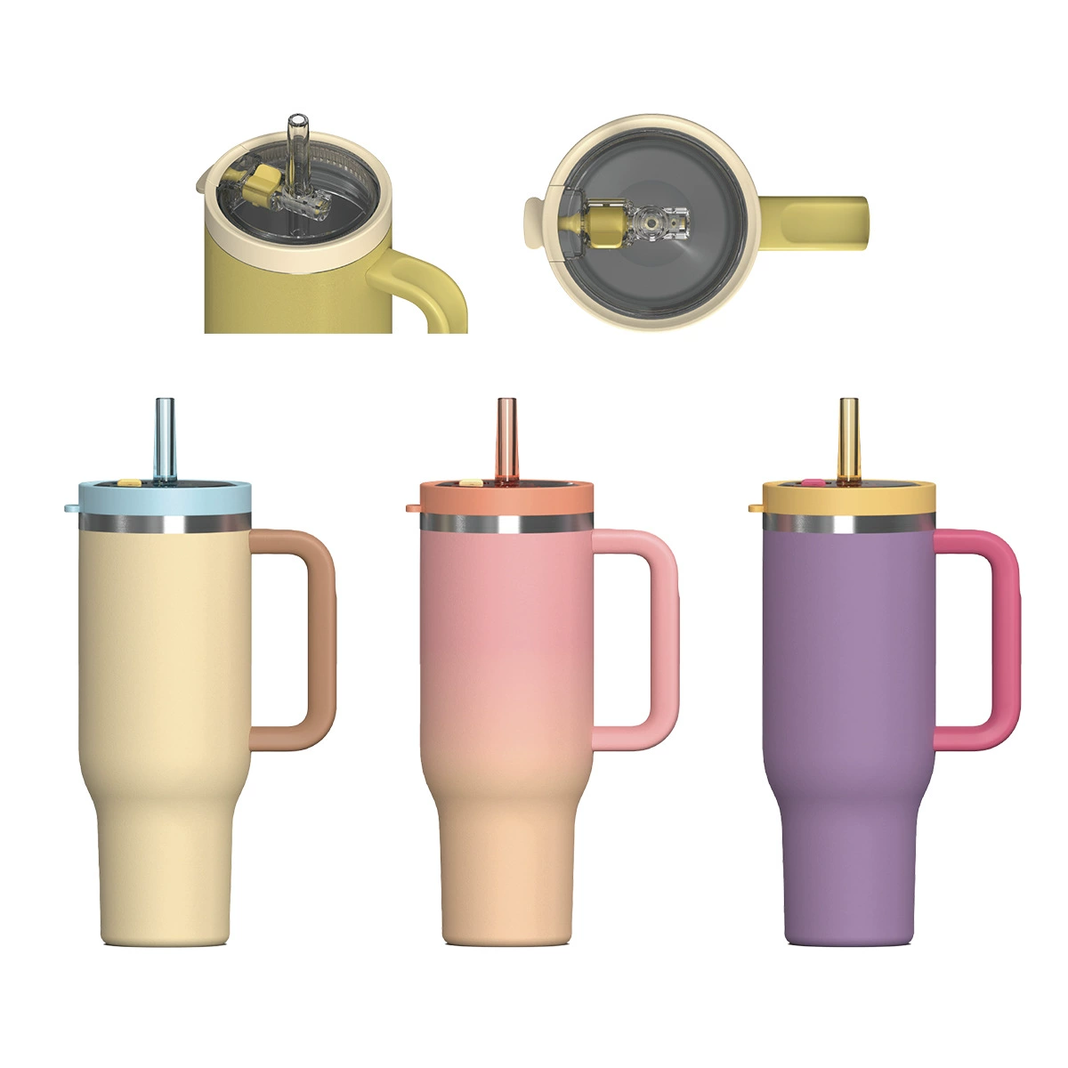 Customized New Cross-border Sliding Dust-proof Cover Insulated Cup 304 Stainless Steel 40oz Car Cup Vehicle-mounted Ice King Cup