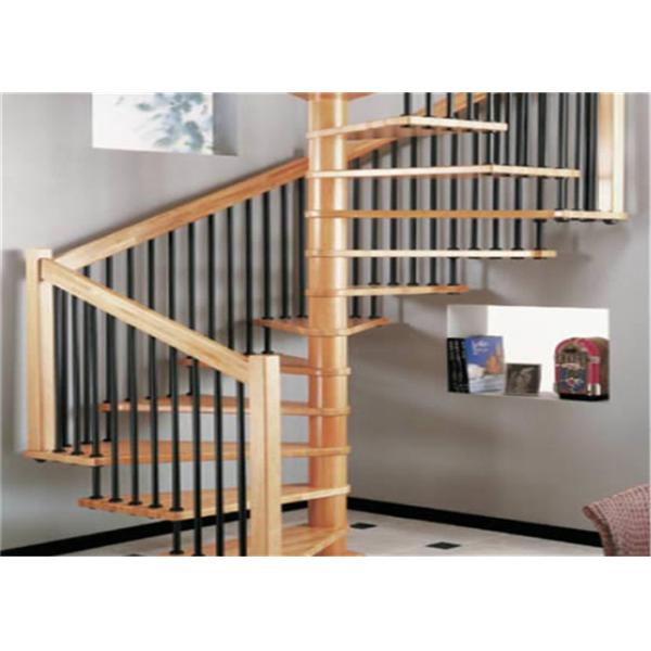 Contemporary Loft Spiral Staircase , Steel And Wood Prefabricated Spiral Staircases