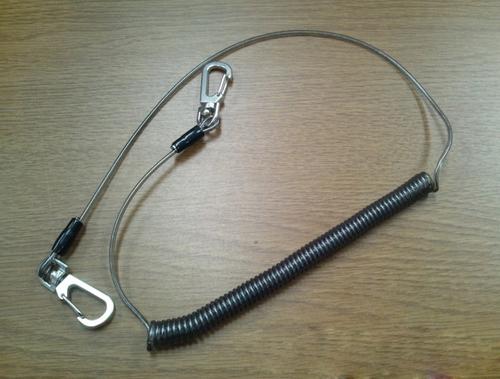 China factory high quality wire coil safety tool lanyard with heavy duty hooks 3.0mm dia s