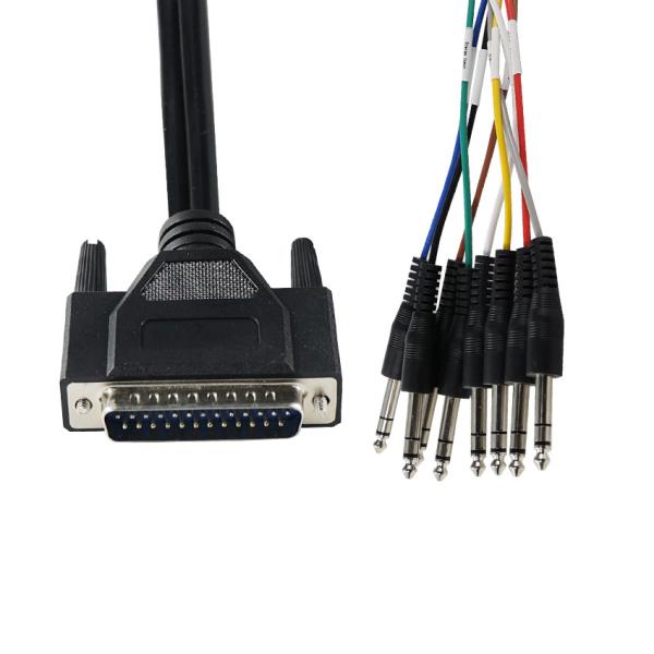 DB - 25 to 6.35mm TS Audio Breakout Cable Shielded 28AWG for Pro Audio Equipment/Recording Studios with 4ft Length