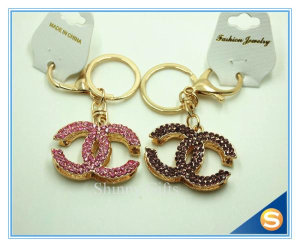 Fashion Metal Charm Pendant Key Chain Rhinestone Metal Key chain For Women Gift