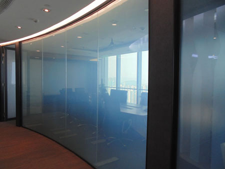bent smart switchable glass/curved privacy glass for office