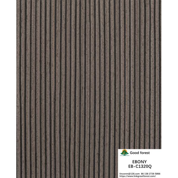 Brown Engineered Wood Veneer EB-C389Q / 916Q / 1238Q / 1320Q Quarter Cut Ebony Veneer Fineline For Door And Cabinet Face