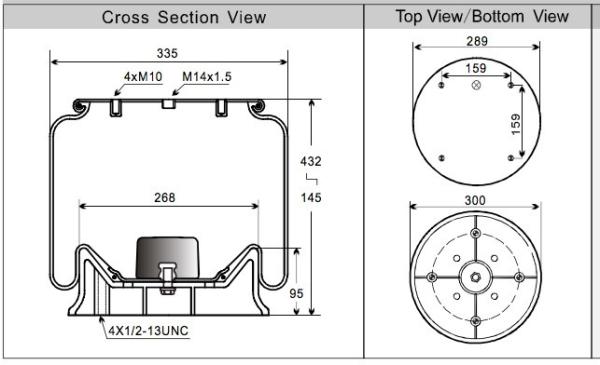 Molas de ar do caminhão de W013589215 CONTI 11105-15A414 para Hendrickson 1T9215
