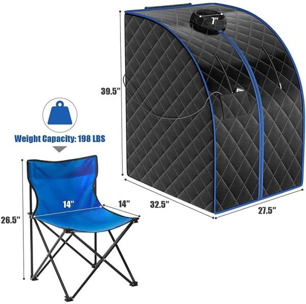 Portable Sauna Spa Computer Control Panel Personal Steam Sauna For Home Relaxation Safe Sauna Spa Tent With Chair Remote Control Foldable Timer
