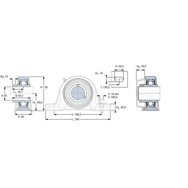 SNL SDG FNL TK Units 4.8kg Pillow Bearings SY60TF in mining metallurgy conveying
