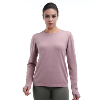 Crew Neck Pullover Long Sleeve Tops With Thumb Holes