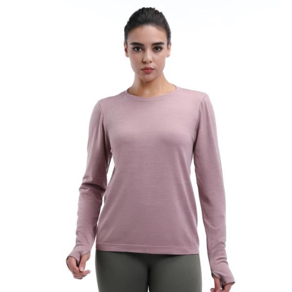 Crew Neck Pullover Long Sleeve Tops With Thumb Holes