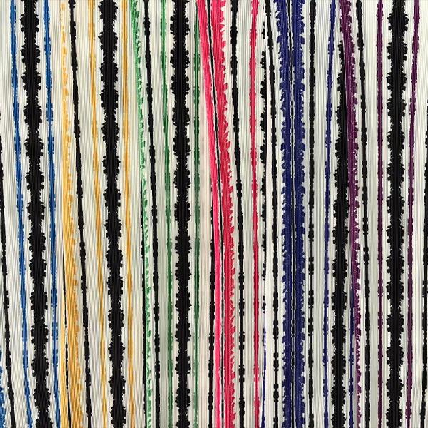 Floral Stripes Dyed Print Moss Poly Crepe Woven Fabric 60 Inch