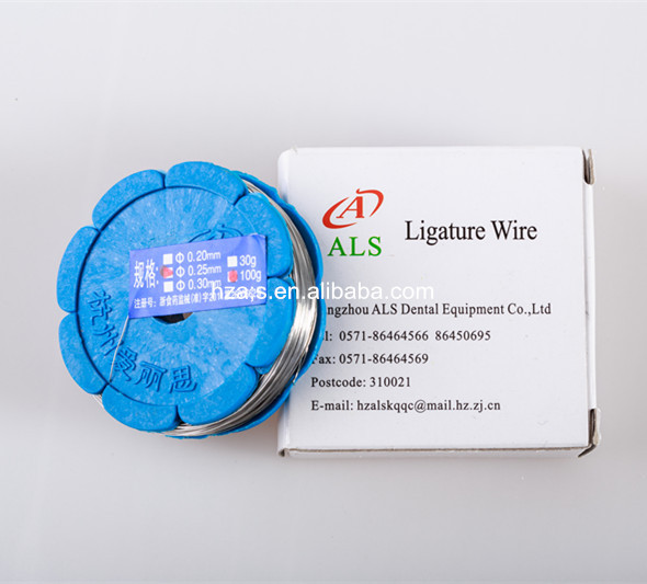 20g 100g de ligadura ortopédica dental de alambre en la bobina 0.20mm 0.25mm 0.30mm
