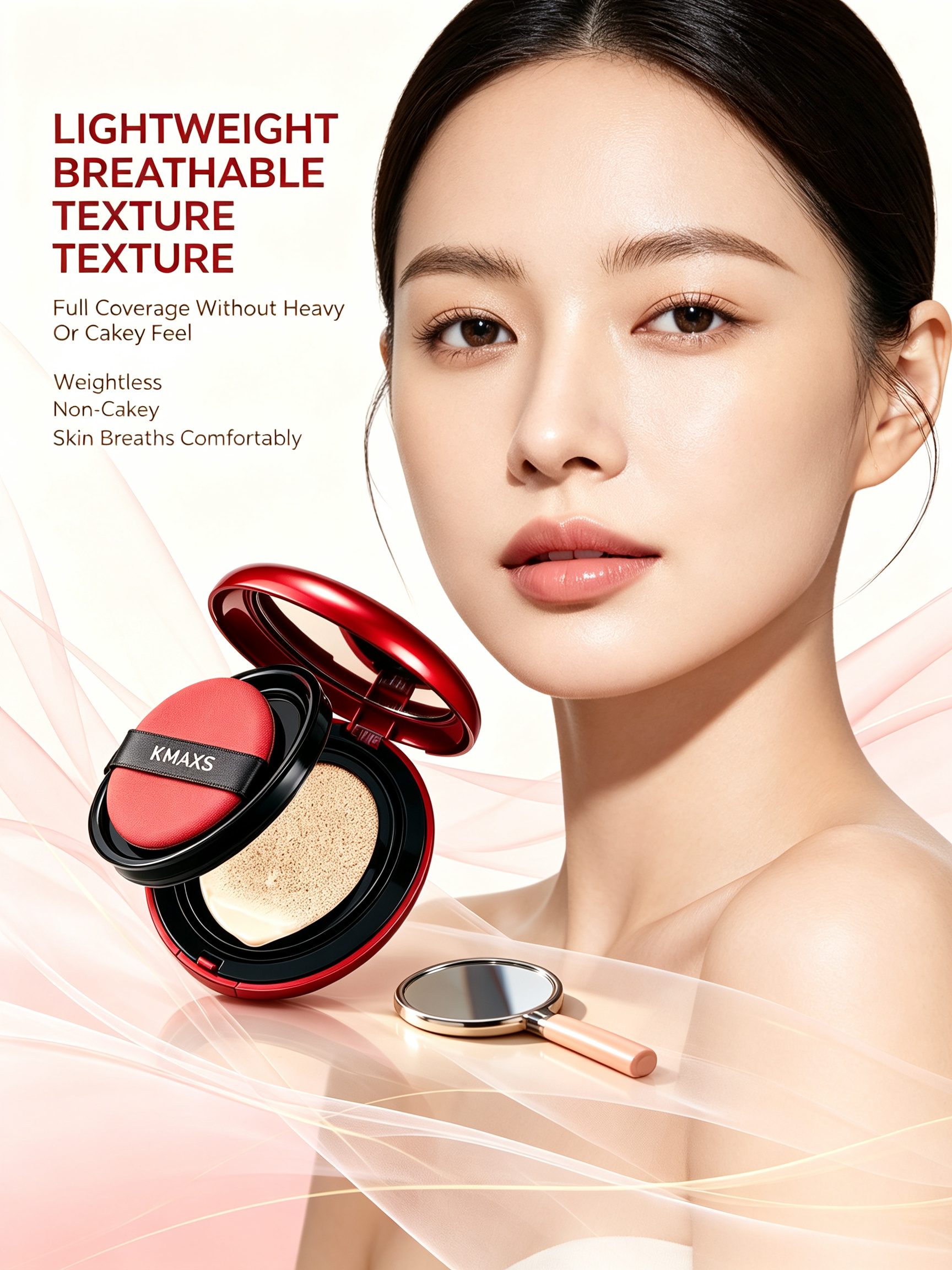 Long‑Wear Full Coverage Red Cushion Foundation SPF40 PA++ Breathable Face Makeup