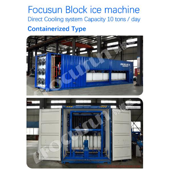 10 tons per day Containerized direct cooling Block ice makers with Bitzer compressor