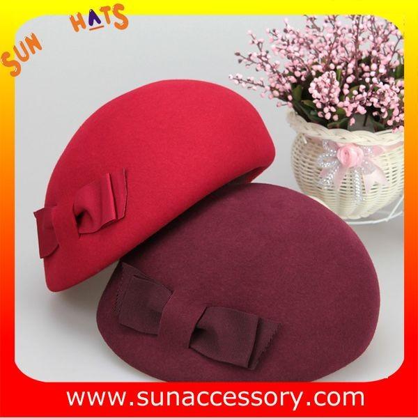 Hot sale Fashion 100% Australia wool felt ladies beret hats ,Red beret  hats with adjustable band