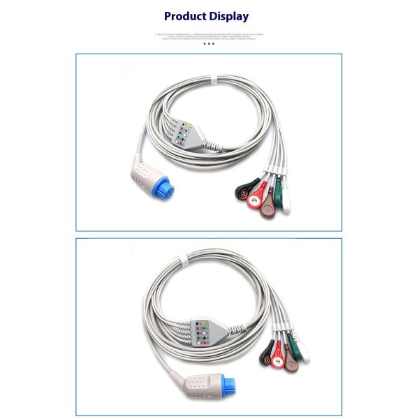 Comfortable and Convenient 3Lead ECG Lead Wire Compatible with 8000 12 NT 2010 Athe Medical Consumables