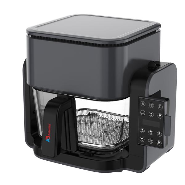 2 in 1 Air Fryer 4L with Grill Pan PTFE Non Stick Visible Glass Window