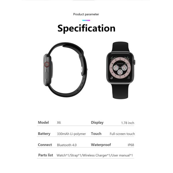 1,78» игр музыки Smartwatch дистанционного управления 200mah