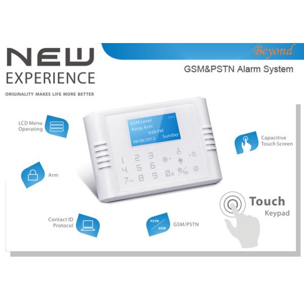 Quad-Band GSM&PSTN Dual Network Touch Keypad LCD Wireless 868Mhz House Alarm