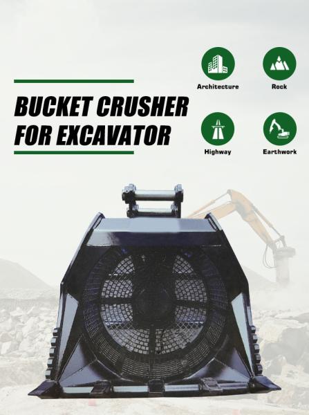 ODM Rotating Screening 6-8ton Mini Digger Crusher Bucket Excavator Attachment