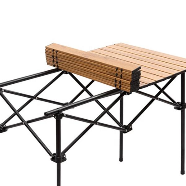 6kg Aluminum Folding Camping Table 120x60cm Wood Grain
