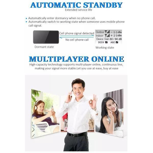 ATNJ 2G 4G 1800MHz Mobile Signal Booster 80dB High Gain For Large Coverage