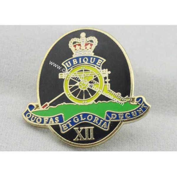 REGT RA Die Stamping Metal Enamel Lapel Pin, Brass Gold Plated Hard Enamel Pins