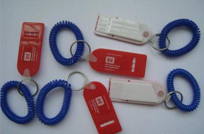 Plastic Spring Wrist Coil Cord W/Flat Whistle for Promotion