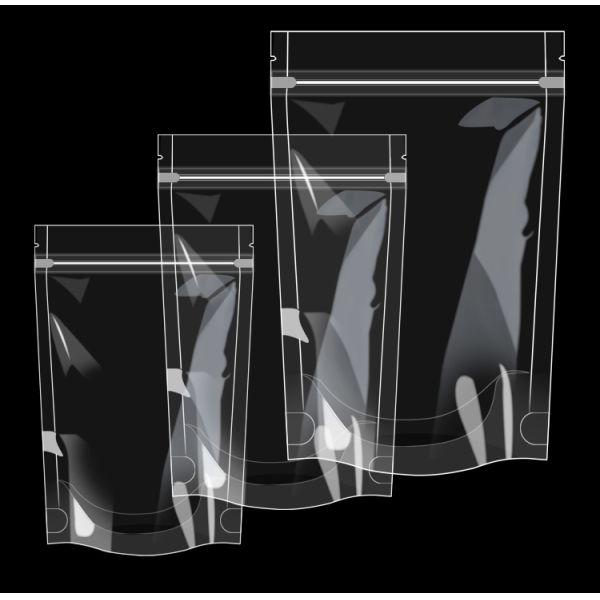 Premium Quality Zip Lock Resealable Stand up Pouch Full Clear Plastic Packaging Bag for Food Storage