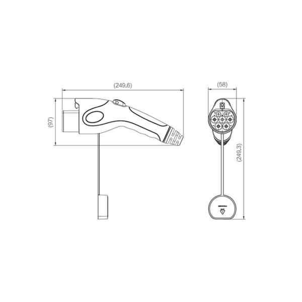 Waterproof IP55 EV Charger Connectors , GB/T20234 EV Charging Gun