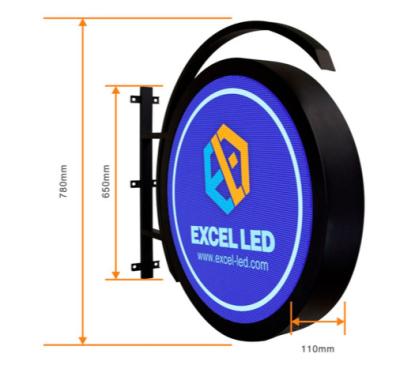 600mm Diameter Outdoor Advertising LED Display Circle Shape Logo Sign For Club Store