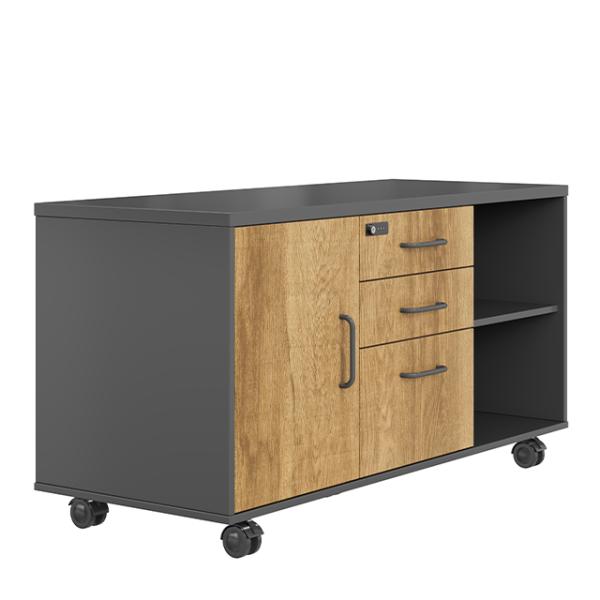 Mon idée Style Industriel Meuble Sub-Cabinet Mobile Mobilier de Bureau Simple Rangement Classeur