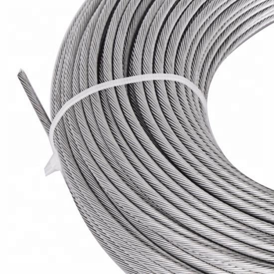 6x19 1570Mpa Stainless Steel Wire Ropes 7mm Polished Standard AiSi Packing 1000 meters in Wooden Spool