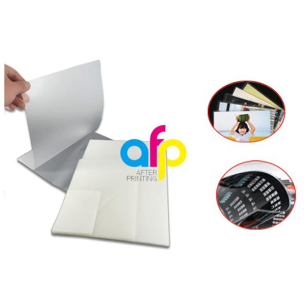 Soft Touch Plastic Photo Laminating Sheet , PET Laminating Pouch Film