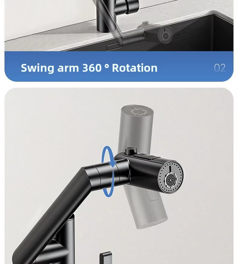 Modern 304 stainless steel single-hole installation kitchen and bathroom faucet, cold and hot dual-purpose ceramic basin faucet, electric faucet