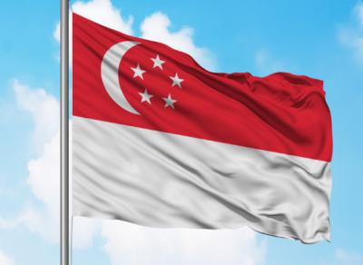 Singapore Flag Header Grommets Finish Screen Printing Single Reverse